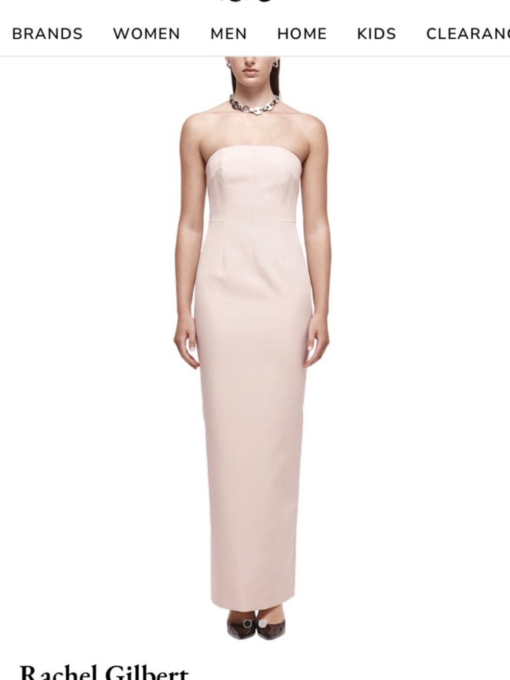 Rachel Gilbert strapless maxi dress in blush pink #formal #eveningwear